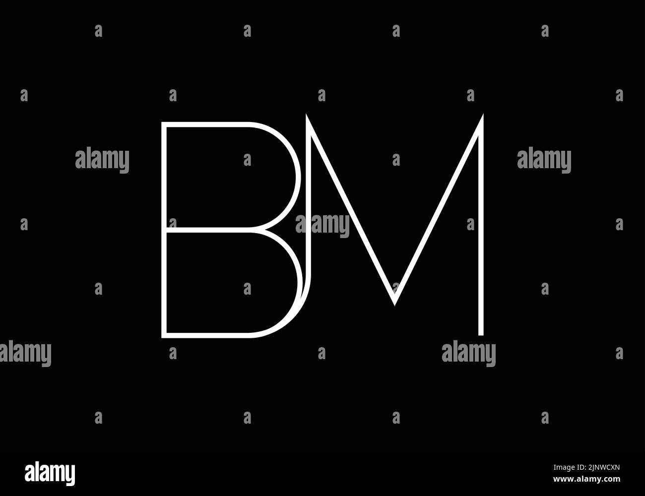 Alphabet abstrait lettres BM ou MB logo Illustration de Vecteur