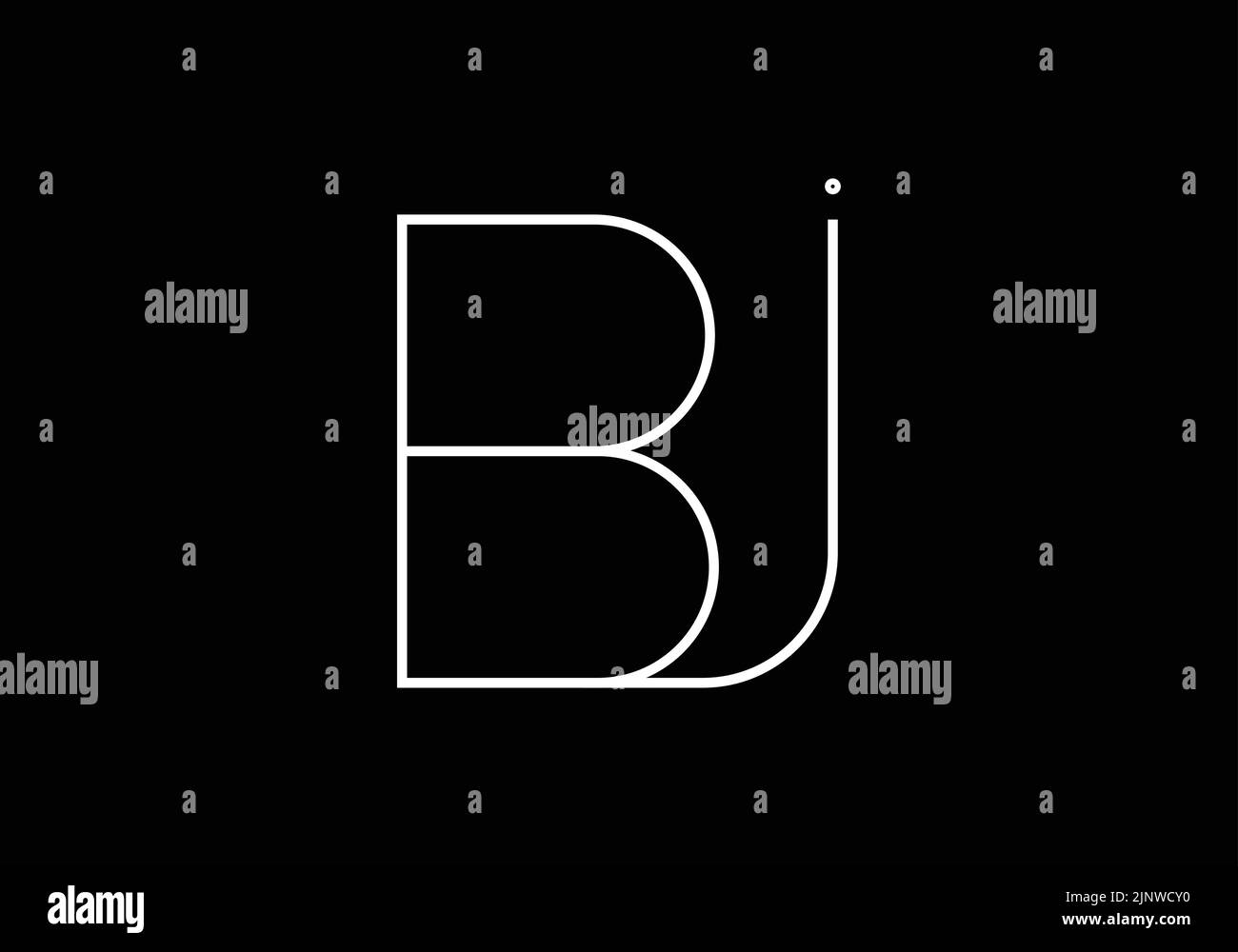 Alphabet abstrait lettres BJ ou logo JB Illustration de Vecteur