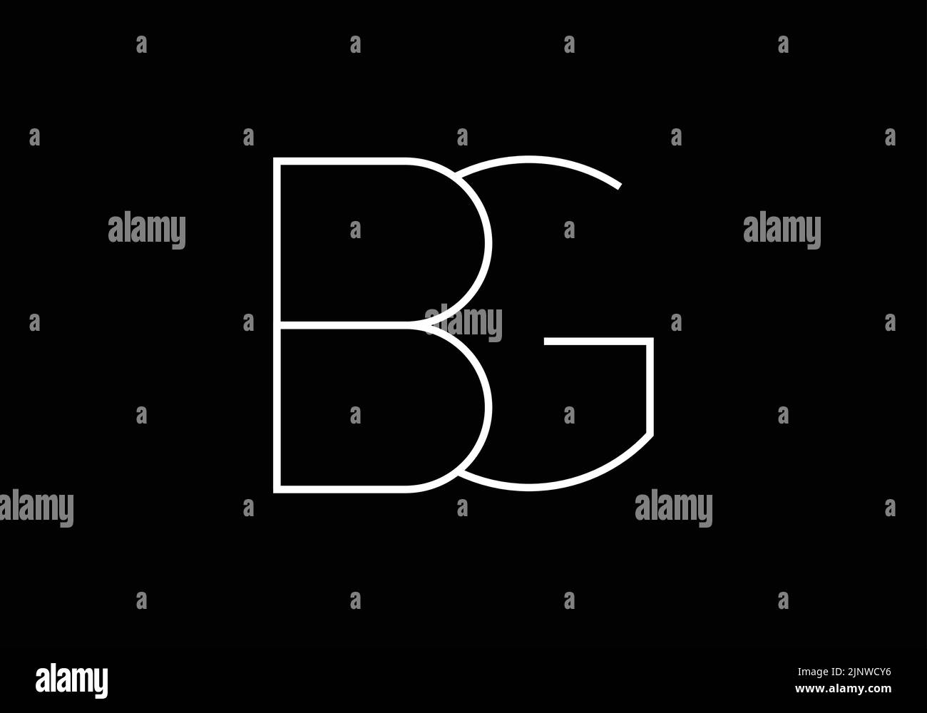 Alphabet abstrait lettres BG ou logo GB Illustration de Vecteur