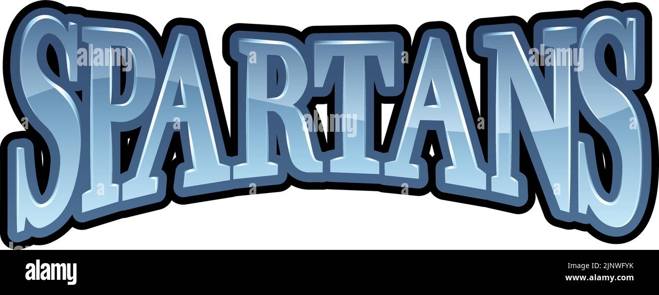 Spartans Sports Nom de l'équipe texte style rétro Illustration de Vecteur