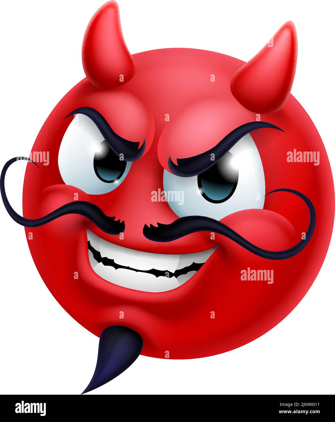 Diable Emoji Emoticon Homme visage Cartoon icône Mascot Illustration de Vecteur