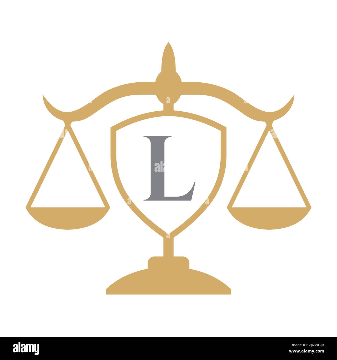 Logo du cabinet d'avocats sur lettre L avec enseigne de protection. Logo juridique, avocat et justice, avocat, avocat, service juridique, Bureau juridique, modèle de logo Scale Illustration de Vecteur