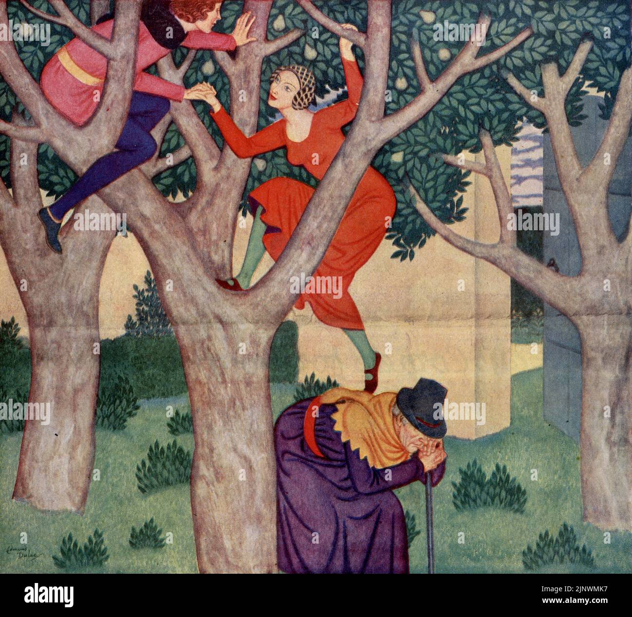 « The Merchant’s Tale of the dracting mari » publié le 13 septembre 1942 dans le magazine American Weekly Sunday peint par Edmund Dulac. Banque D'Images