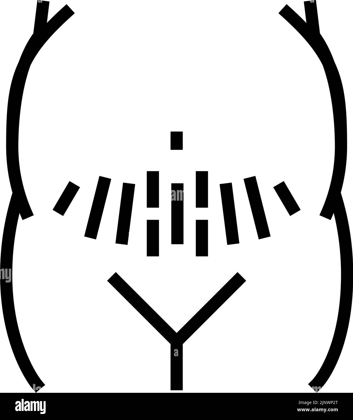 illustration du vecteur de l'icône de ligne des repères d'étirement de la grossesse Illustration de Vecteur