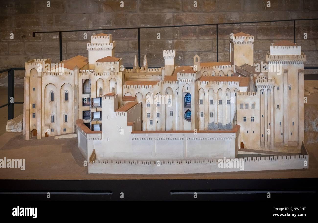 Modèle du Palais des Papes - Palais des Papes, exposé dans le palais. Avignon, Vaucluse, France. Le Centre historique d'Avignon est une UNESCO Banque D'Images