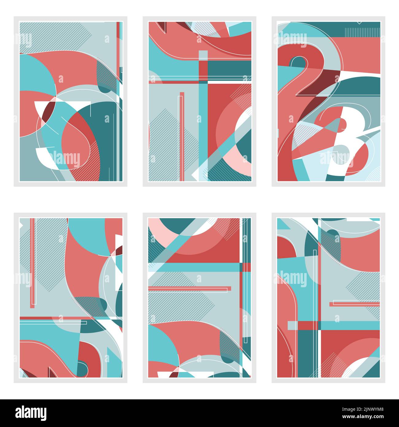 Ensemble d'affiches géométriques abstraites Illustration de Vecteur