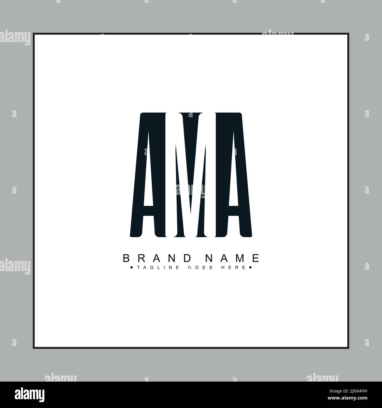 Lettre initiale logo AMA - simple logo d'affaires pour Alphabet A, M et A. Illustration de Vecteur