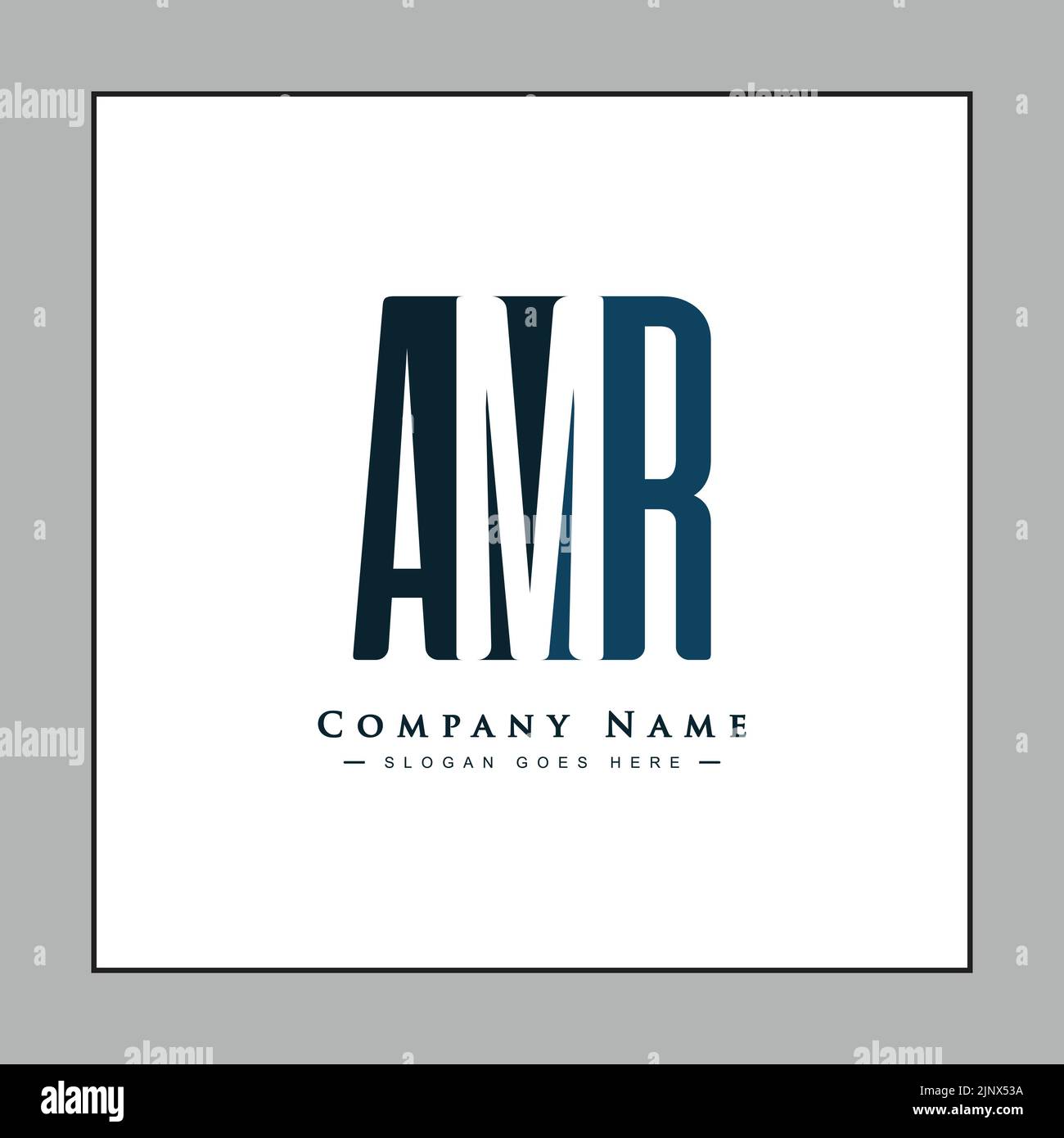 Lettre initiale logo AMR - logo d'entreprise minimal pour les lettres A, M et R. Illustration de Vecteur
