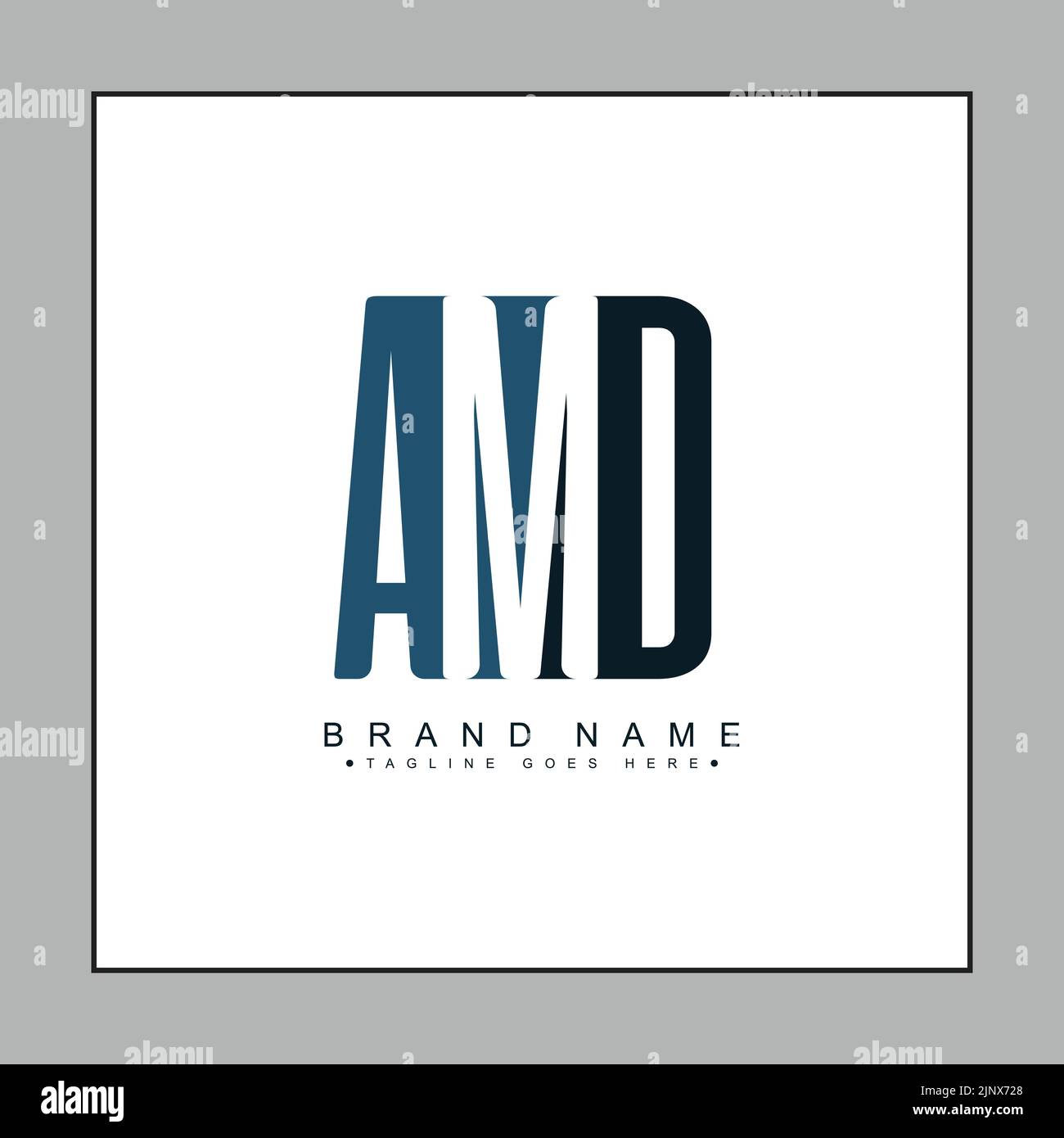 Lettre initiale logo AMD - logo d'entreprise minimal pour Alphabet A, M et D. Illustration de Vecteur