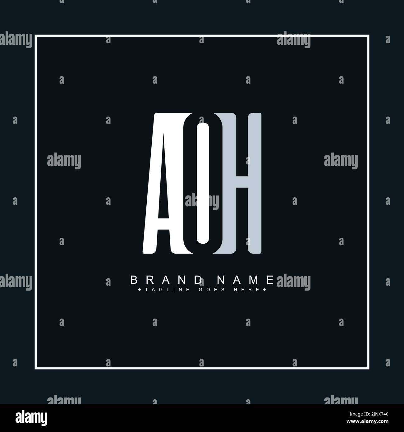 Lettre initiale logo AOH - simple logo d'affaires pour les lettres A, O et H. Illustration de Vecteur