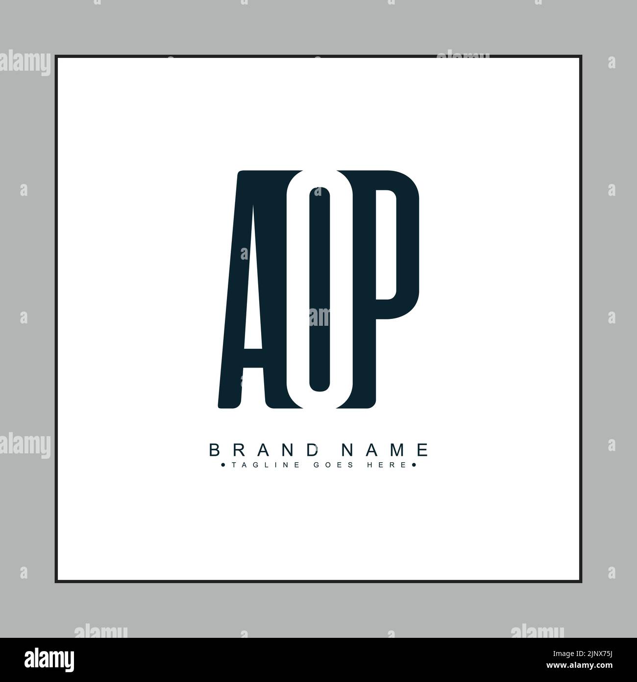 Lettre initiale logo AOP - logo monogramme simple pour initiales A, O et P. Illustration de Vecteur