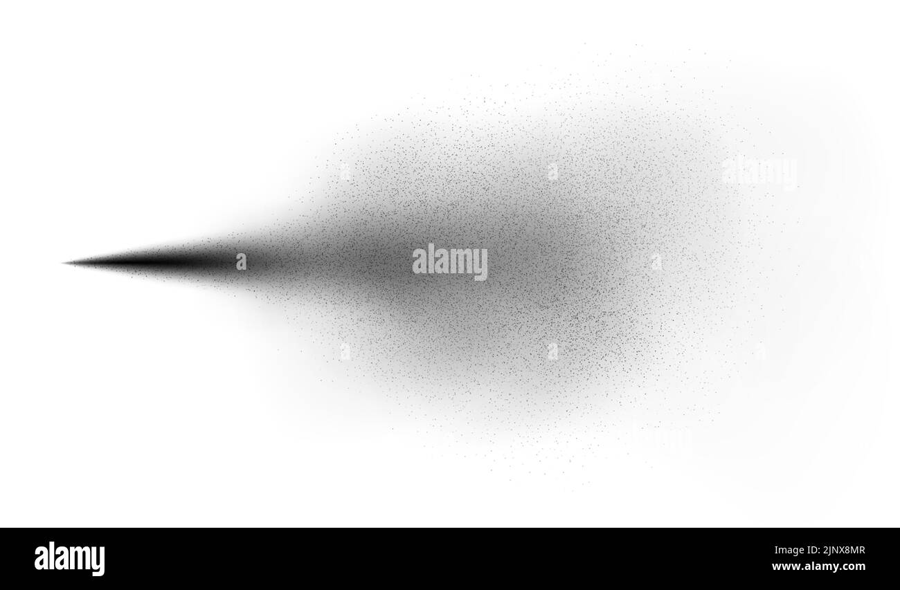 Peinture en aérosol noire, pulvérisation d'atomiseur ou de déodorant, effet pulvérisateur isolé sur blanc. Illustration de Vecteur