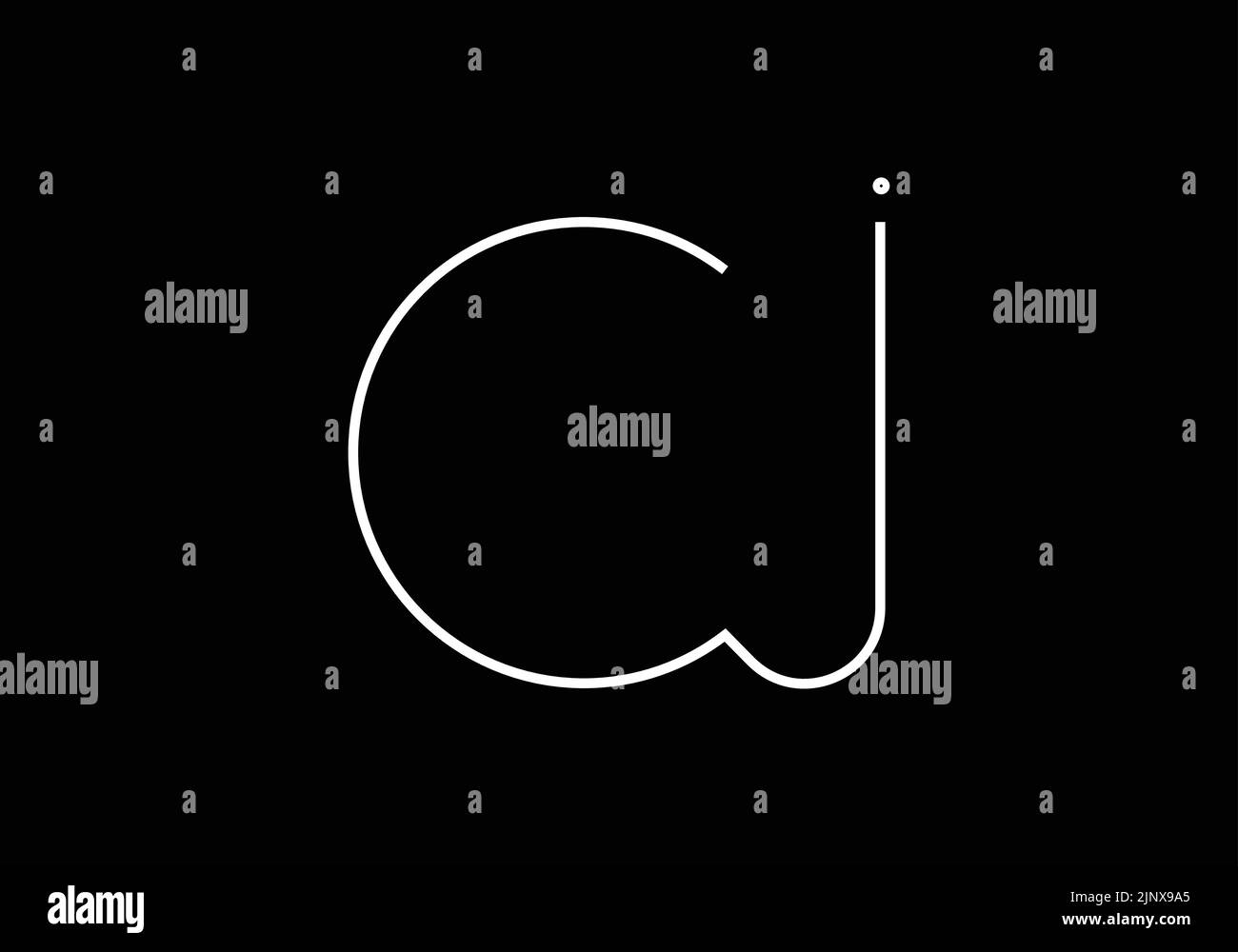 Initiales lettres alphabet CJ ou C J logo monogramme Illustration de Vecteur