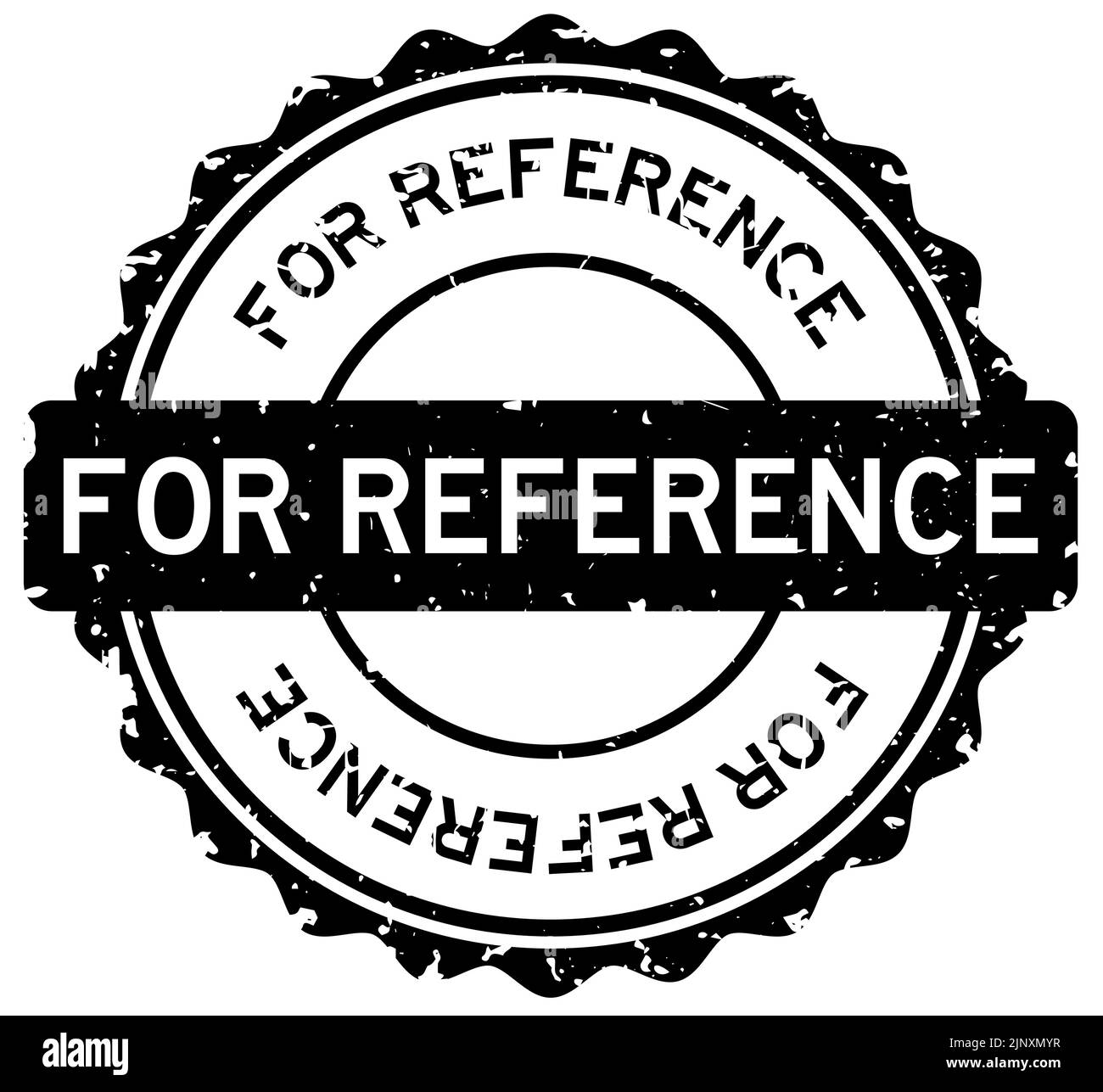 Grunge noir pour le mot de référence rond joint en caoutchouc estampé sur fond blanc Illustration de Vecteur