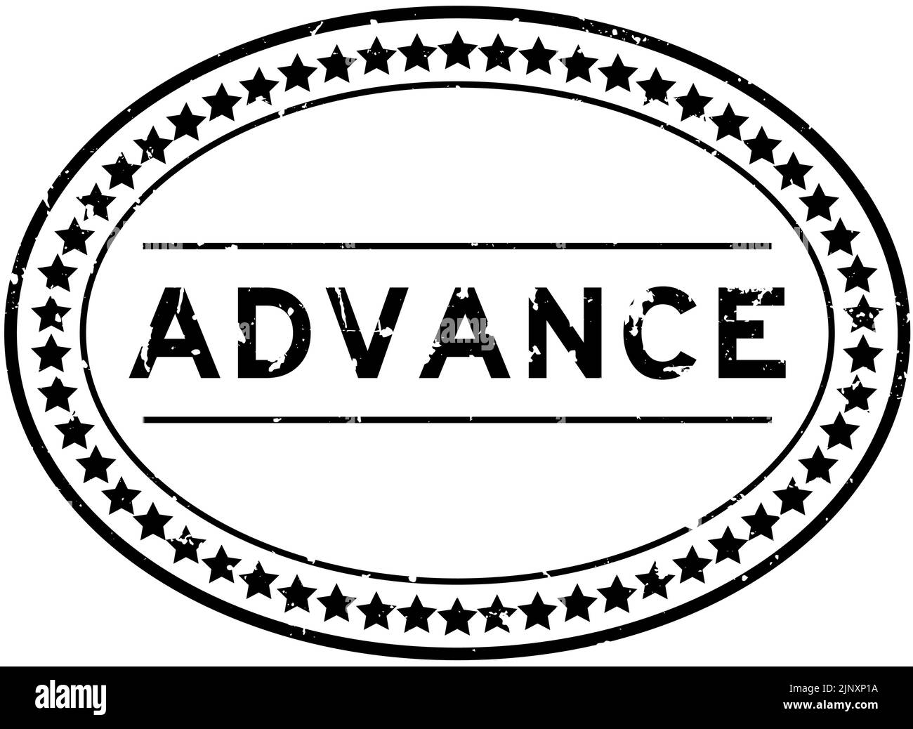 Grafez le mot d'avance noir du sceau ovale en caoutchouc sur fond blanc Illustration de Vecteur