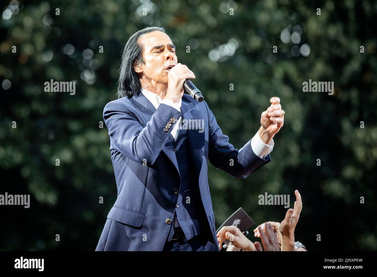 Oslo, Norvège. 11th, août 2022. Le musicien, compositeur et chanteur australien Nick Cave interprète un concert avec son groupe The Bad Seeds lors du festival de musique norvégien Oyafestivalen 2022 à Oslo. (Crédit photo: Gonzales photo - Terje Dokken). Banque D'Images