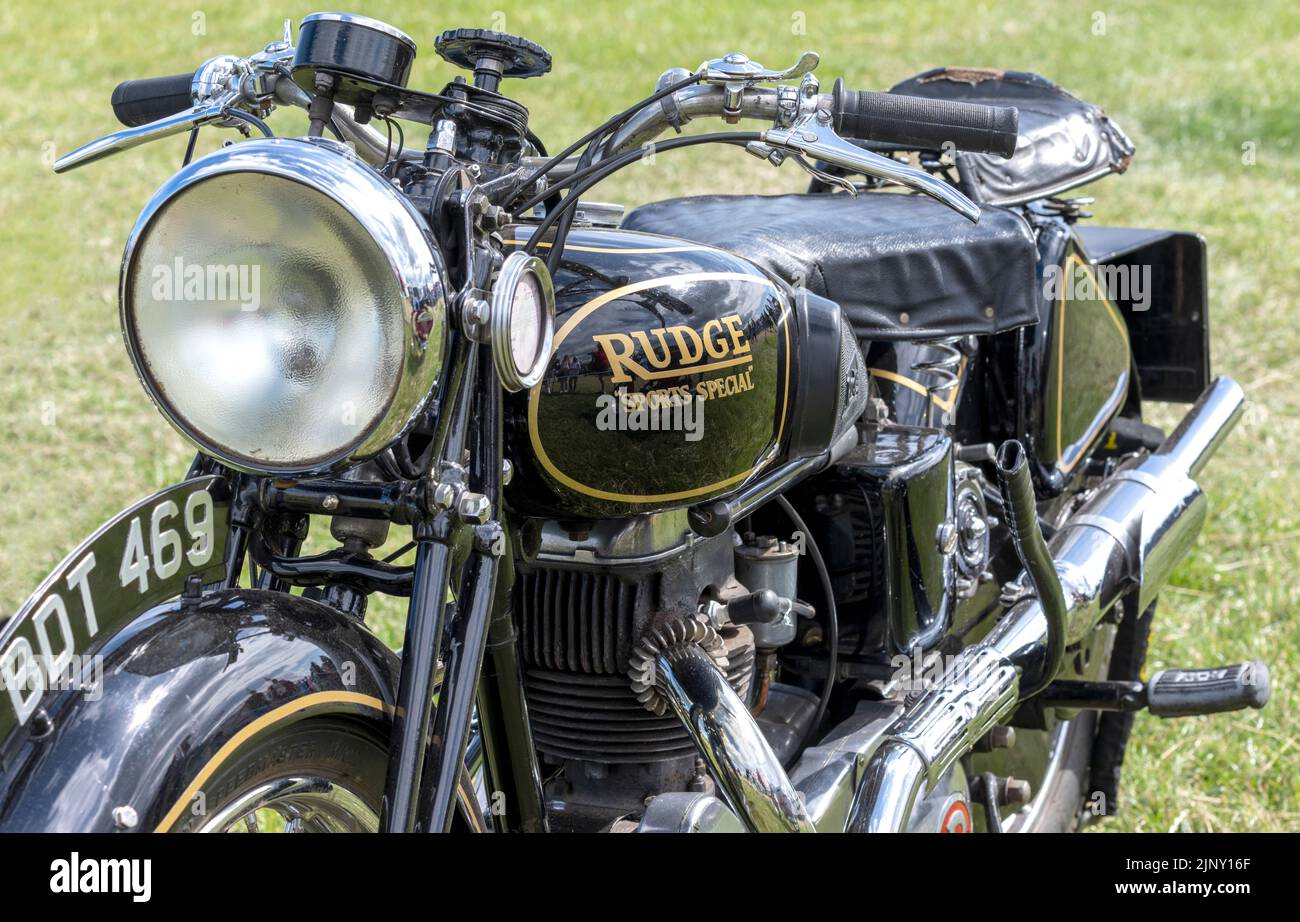 Classic vintage Rudge Special Motorcycle - numéro d'enregistrement BDT 469 Banque D'Images