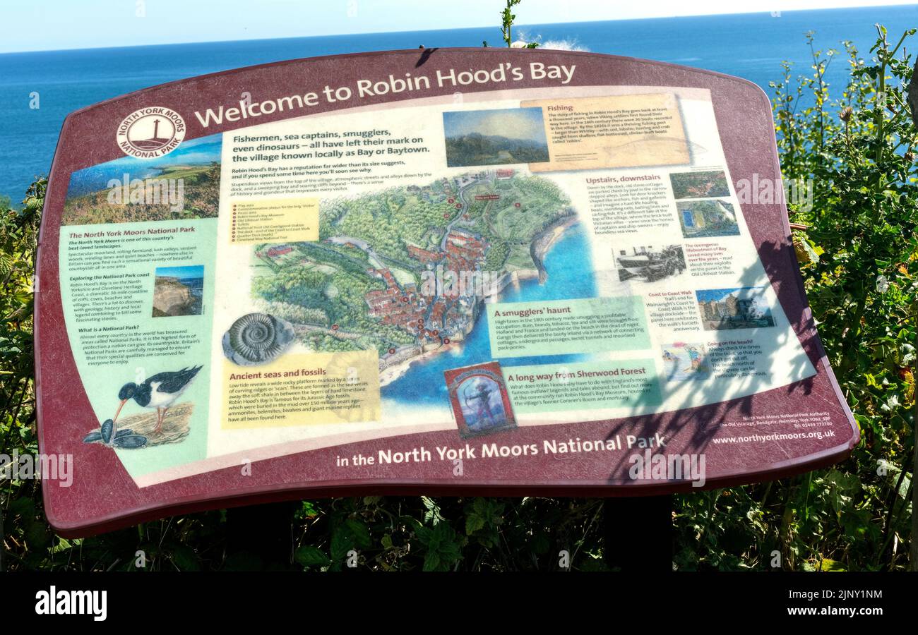 Bienvenue à l'office du tourisme de Robin Hood's Bay, Robin Hood's Bay, Whitby, North Yorkshire, Angleterre, ROYAUME-UNI Banque D'Images