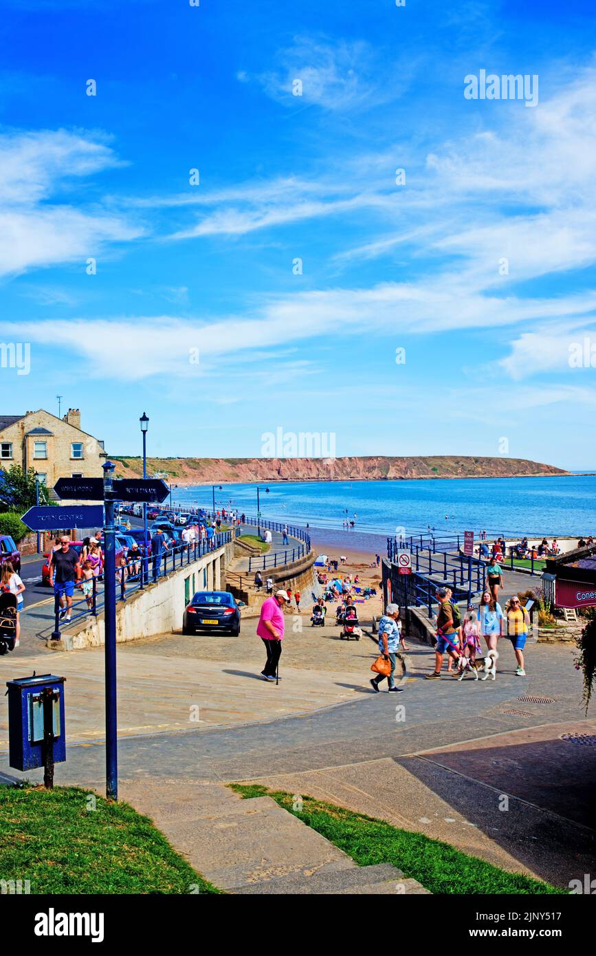 Front de mer, Filey, Yorkshire du Nord, Angleterre Banque D'Images