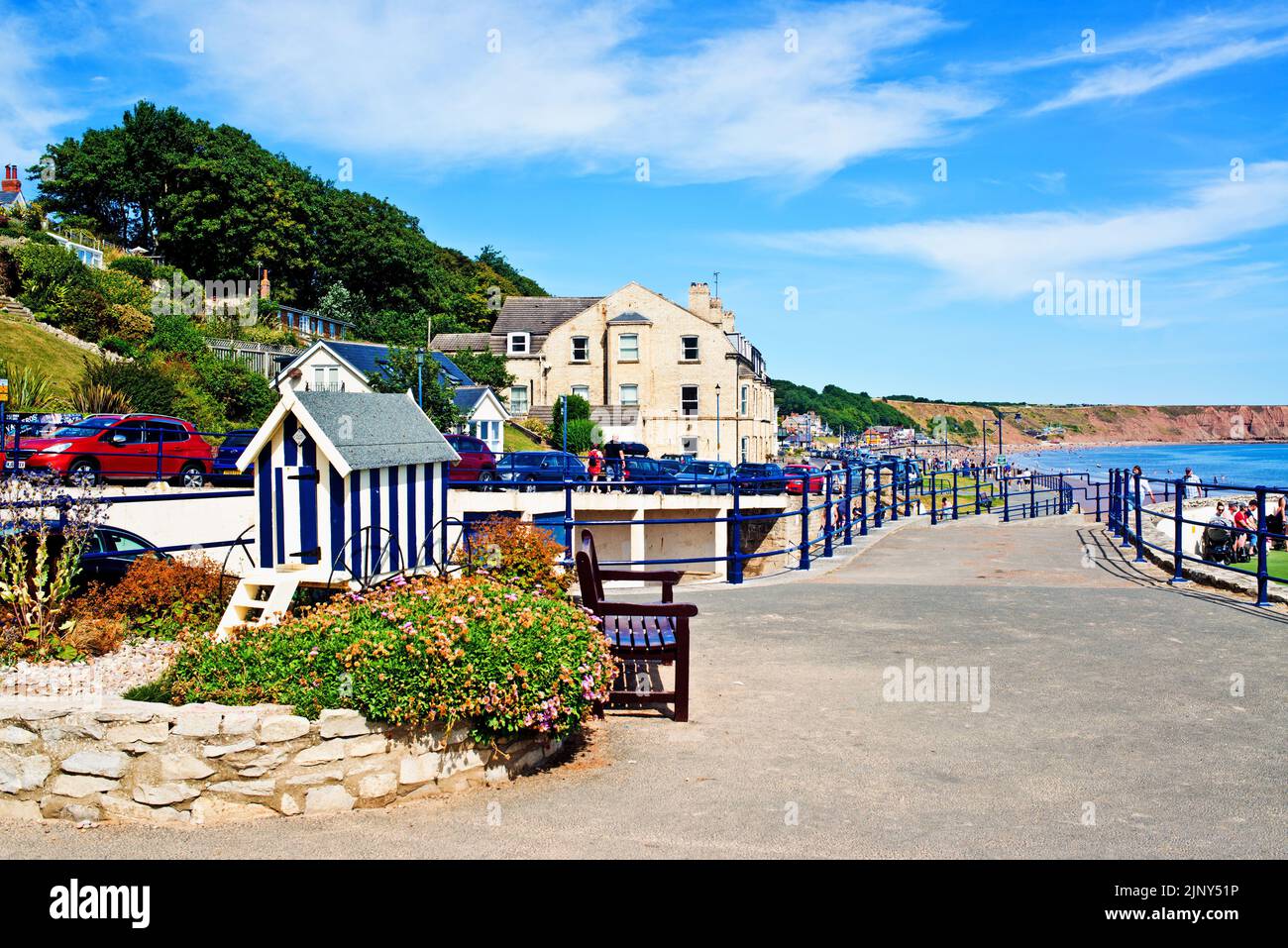 Front de mer, Filey, Yorkshire du Nord, Angleterre Banque D'Images