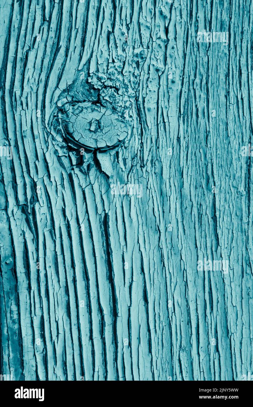 gros plan sur un panneau en bois peint couleur aqua Banque D'Images