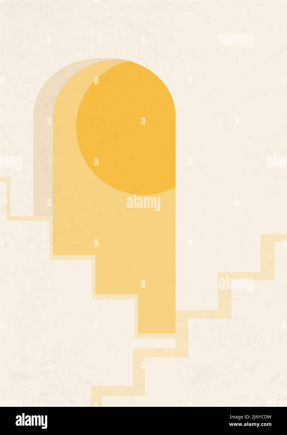 Coucher de soleil à l'horizon, illustration abstraite de l'affiche d'architecture Illustration de Vecteur