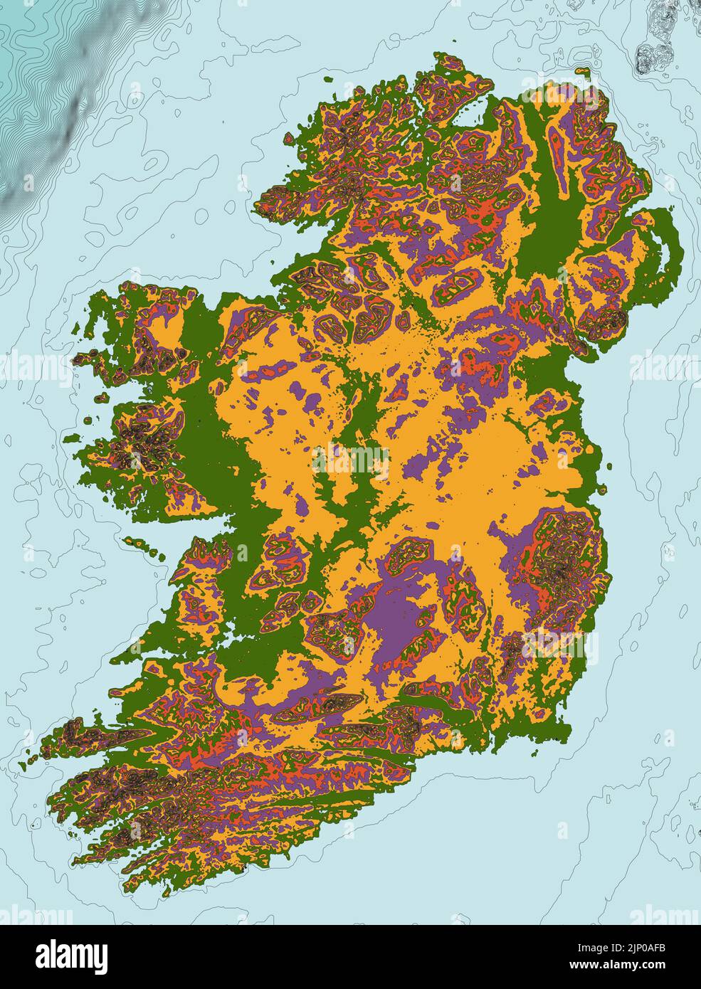 Carte topographique Vector Ireland Illustration de Vecteur