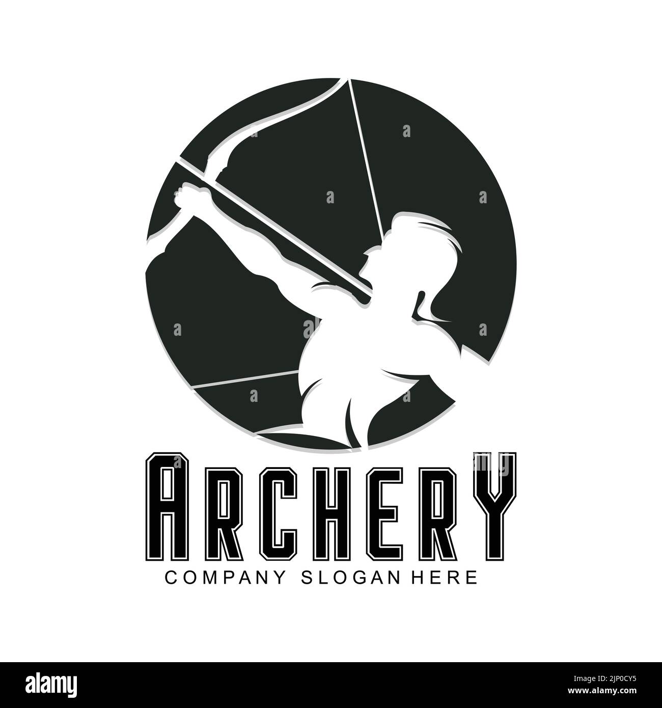 Athena Minerva Silhouette avec , Royal archer logo Design Illustration de Vecteur