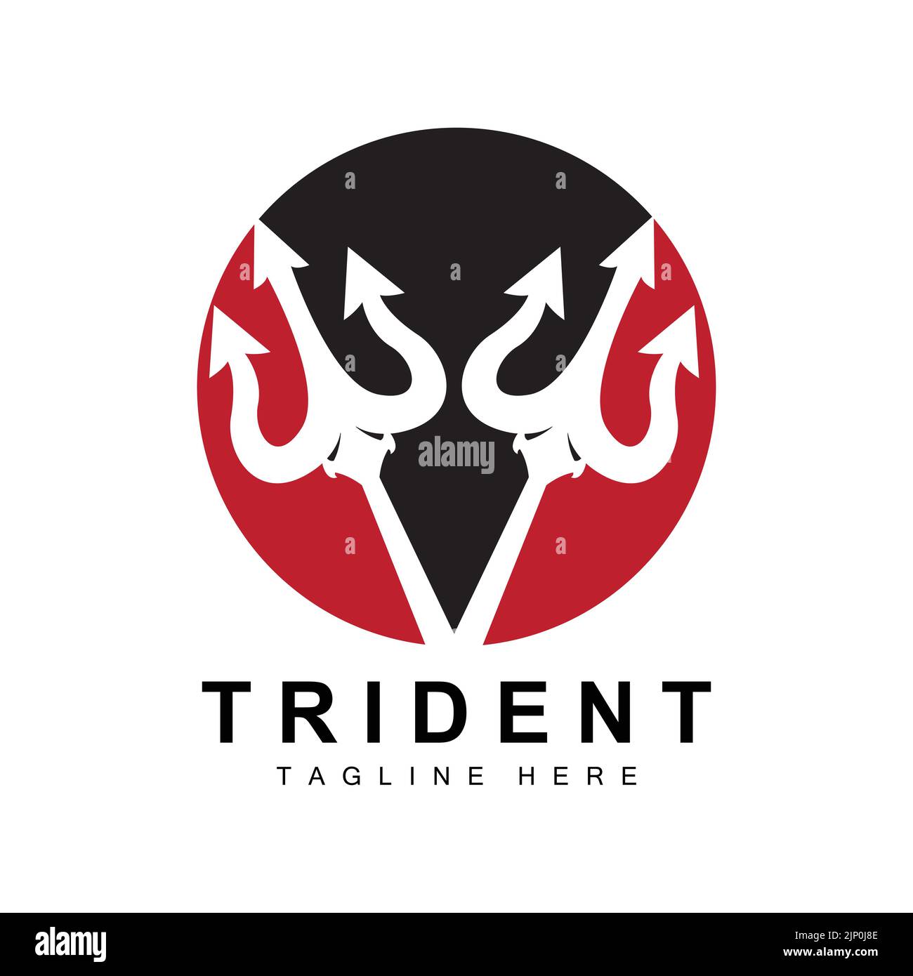 Trident logo Template Vector Icon Design, arme de guerre de dieu, puissance de lance de l'océan Illustration de Vecteur