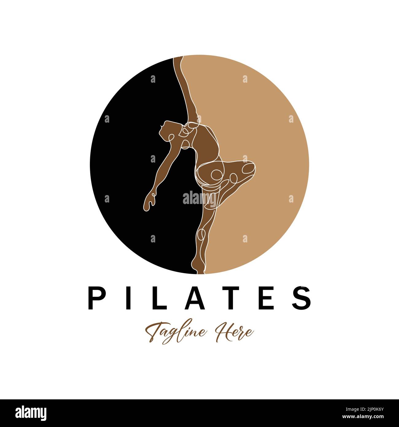 Pilates position assise logo symbole icône un exercice de yoga apaisant qui déplace tout le corps Illustration de Vecteur