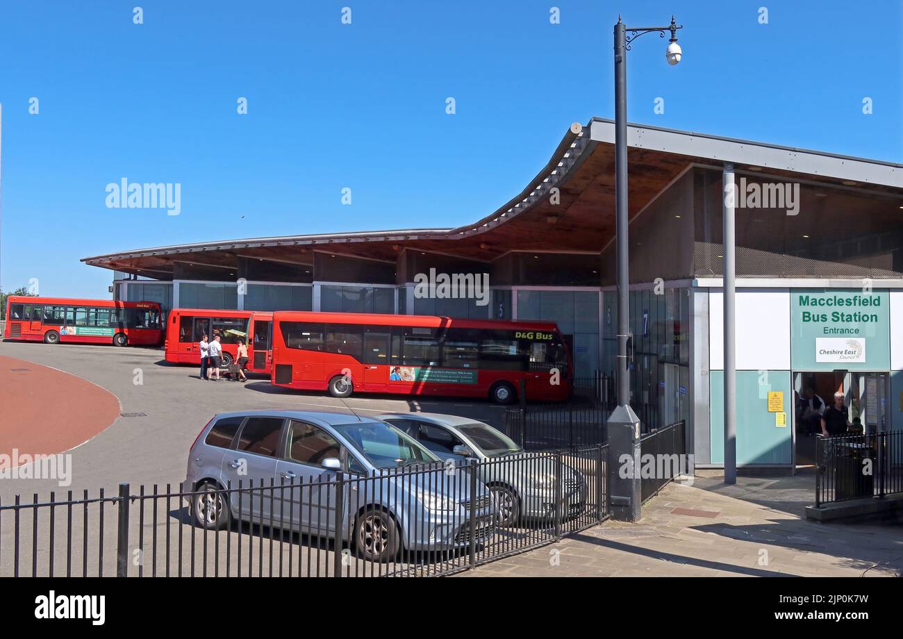 Macclesfield bus station, Cheshire, Angleterre, Royaume-Uni, SK11 6LP Banque D'Images