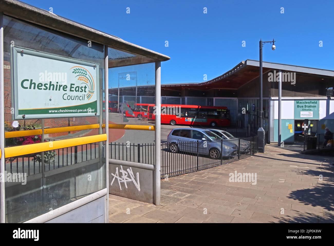Gare routière de Macclesfield, Cheshire East Council, Mill Street, Macclesfield, Cheshire, Angleterre, Royaume-Uni Banque D'Images