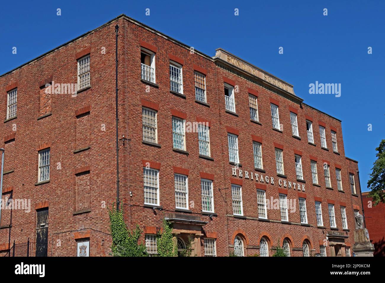 Macclesfield Sunday School, maintenant utilisé comme centre du patrimoine dédié à l'industrie de la soie, Roe St, Macclesfield , Cheshire, Angleterre, ROYAUME-UNI, SK11 6UT Banque D'Images