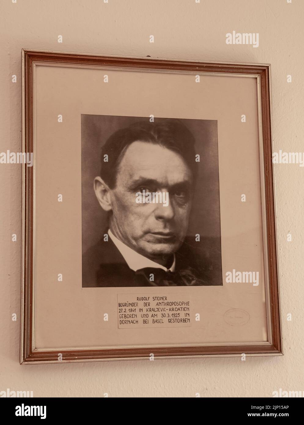 Donji Kraljevec, Croatie - 14 août 2022 : la maison où est né Rudolf Steiner. Lieu de naissance. Banque D'Images