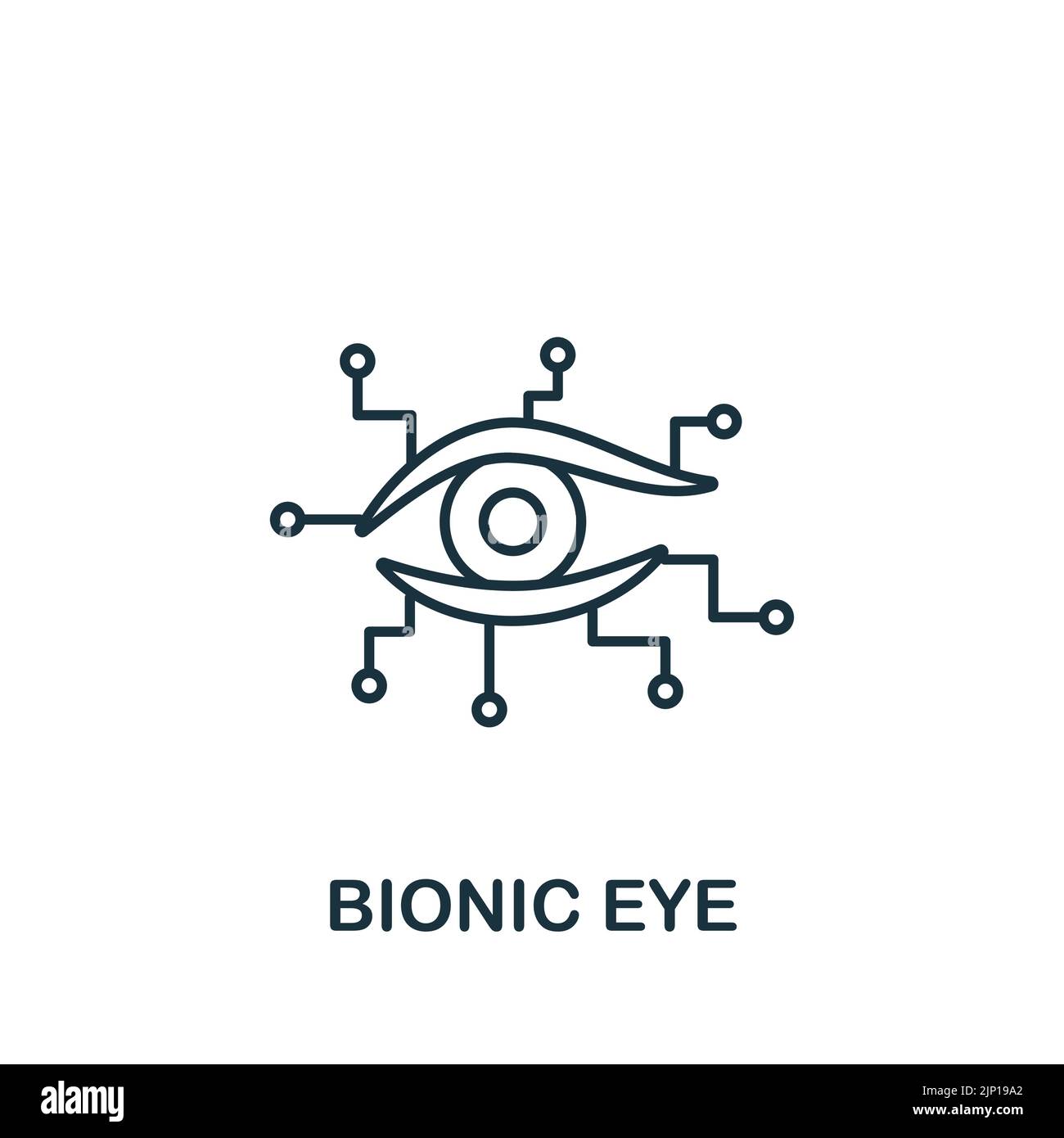 Icône Bionic Eye. Monochrome ligne simple future Technology icône pour les modèles, la conception Web et les infographies Illustration de Vecteur