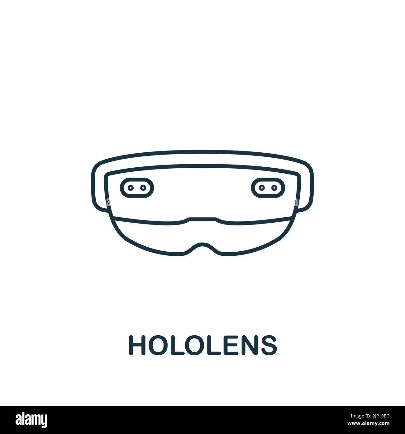 Icône Hololens. Monochrome ligne simple future Technology icône pour les modèles, la conception Web et les infographies Illustration de Vecteur