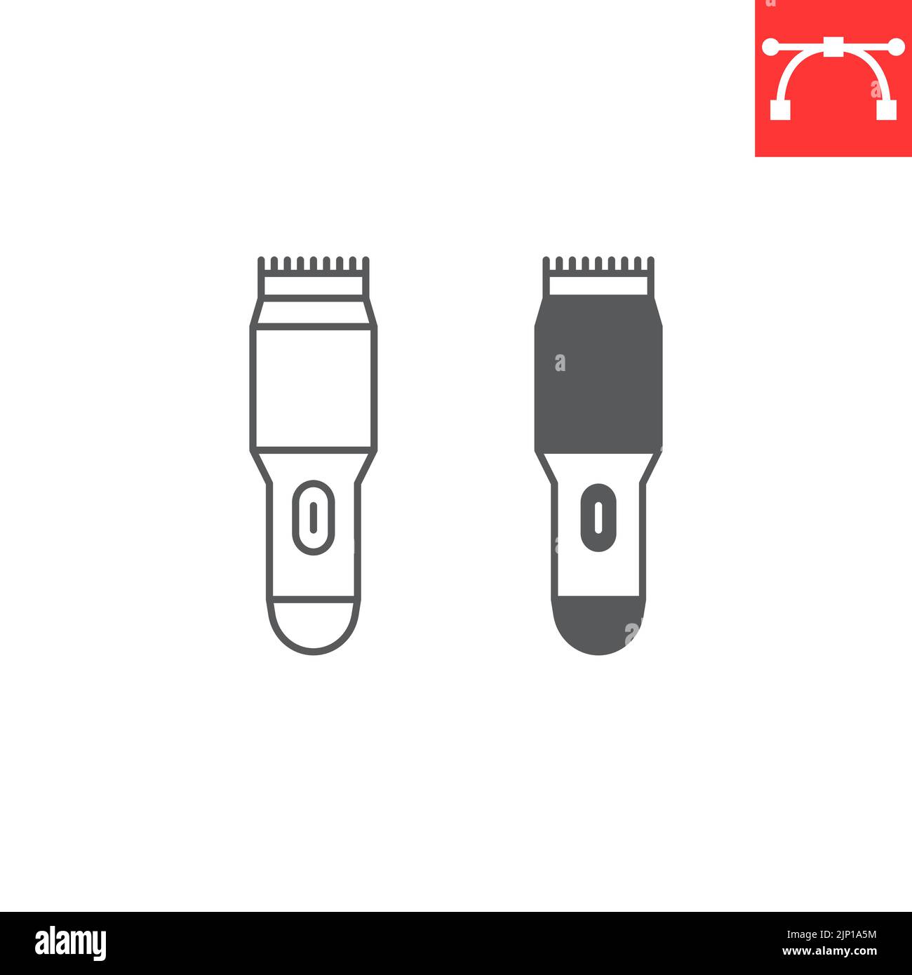 Ligne de tondeuse à cheveux et icône de glyphe, barbershop et coiffeur, icône de vecteur de tondeuse à cheveux, graphiques vectoriels, signe de contour de contour modifiable, eps 10. Illustration de Vecteur