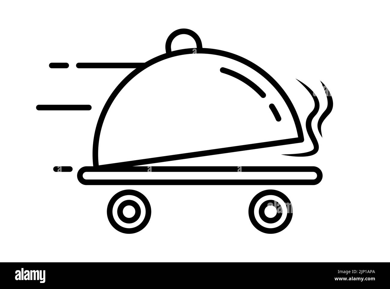 icône de vecteur de livraison de nourriture isolée sur fond blanc Illustration de Vecteur