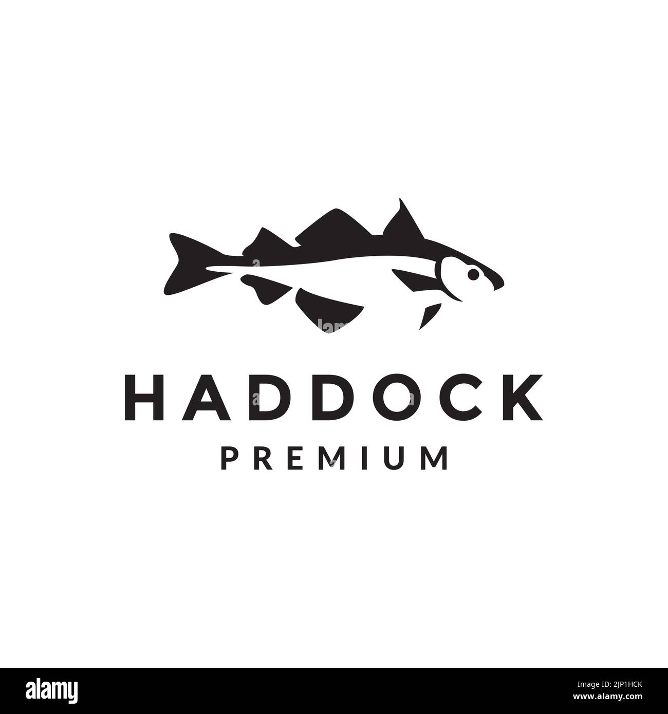 logo d'aiglefin de poisson isolé Illustration de Vecteur