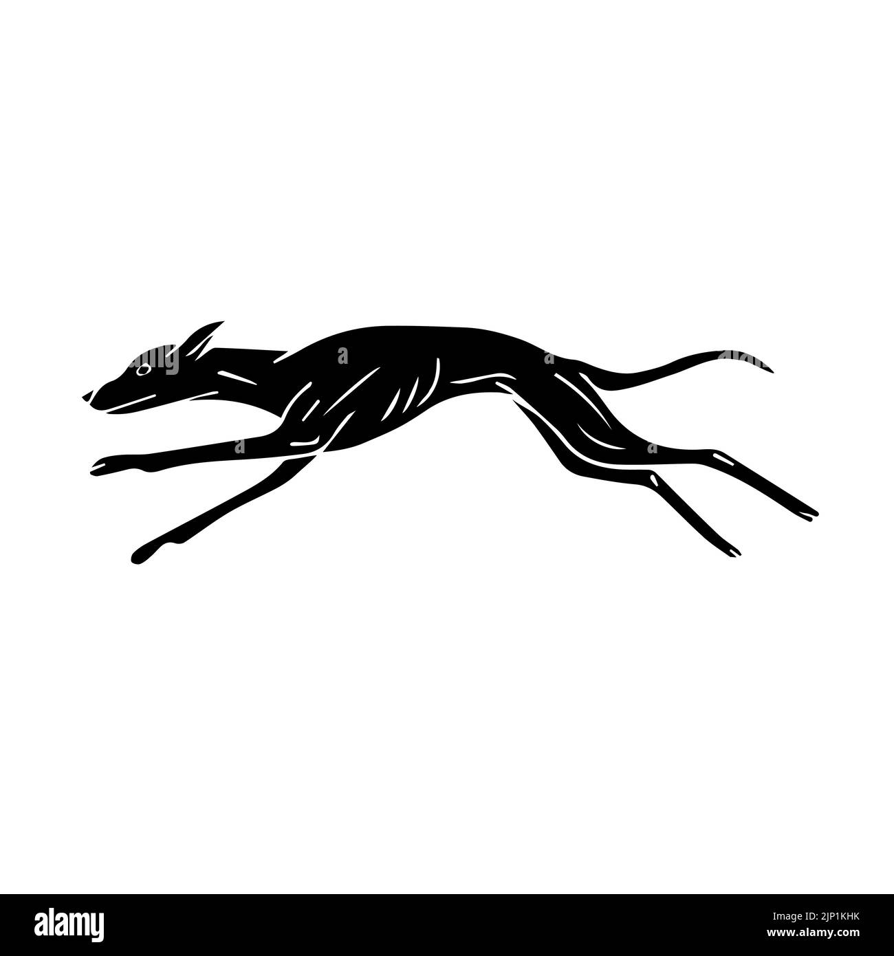 Dessin d'un chien de race noire tracé à la main, vectoriel, isolé sur fond blanc Illustration de Vecteur