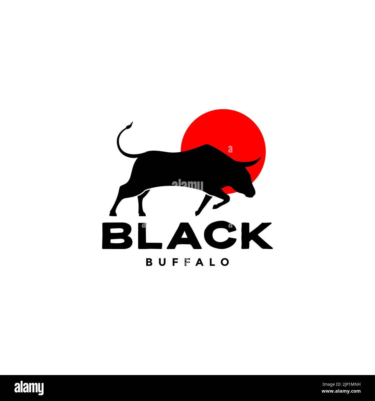 logo buffalo de silhouette moderne Illustration de Vecteur