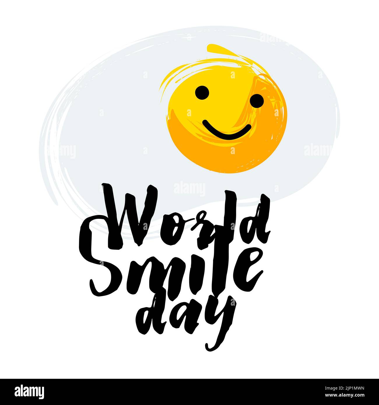 Illustration d'œufs brouillés avec texte World Smile Day sur fond blanc Illustration de Vecteur