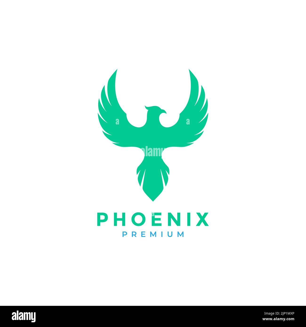 logo phoenix fly de couleur plate Illustration de Vecteur