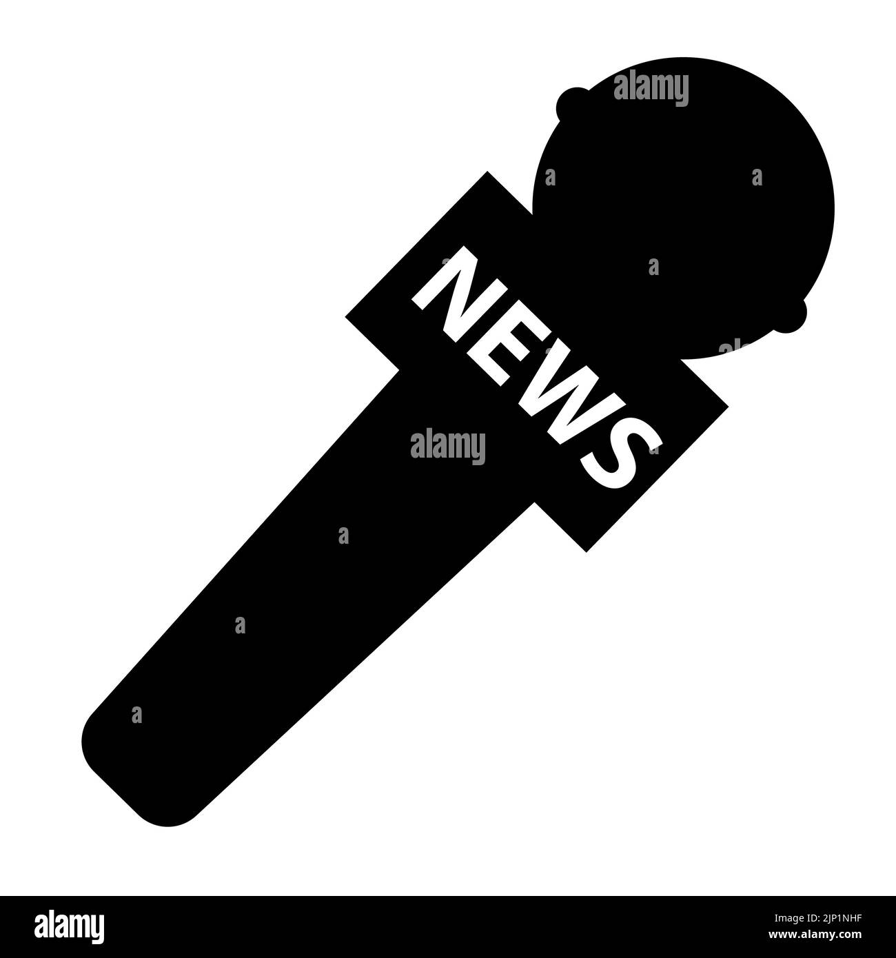 icône du microphone news sur fond blanc. symbole du microphone reporter. symbole de diffusion. style plat. Banque D'Images