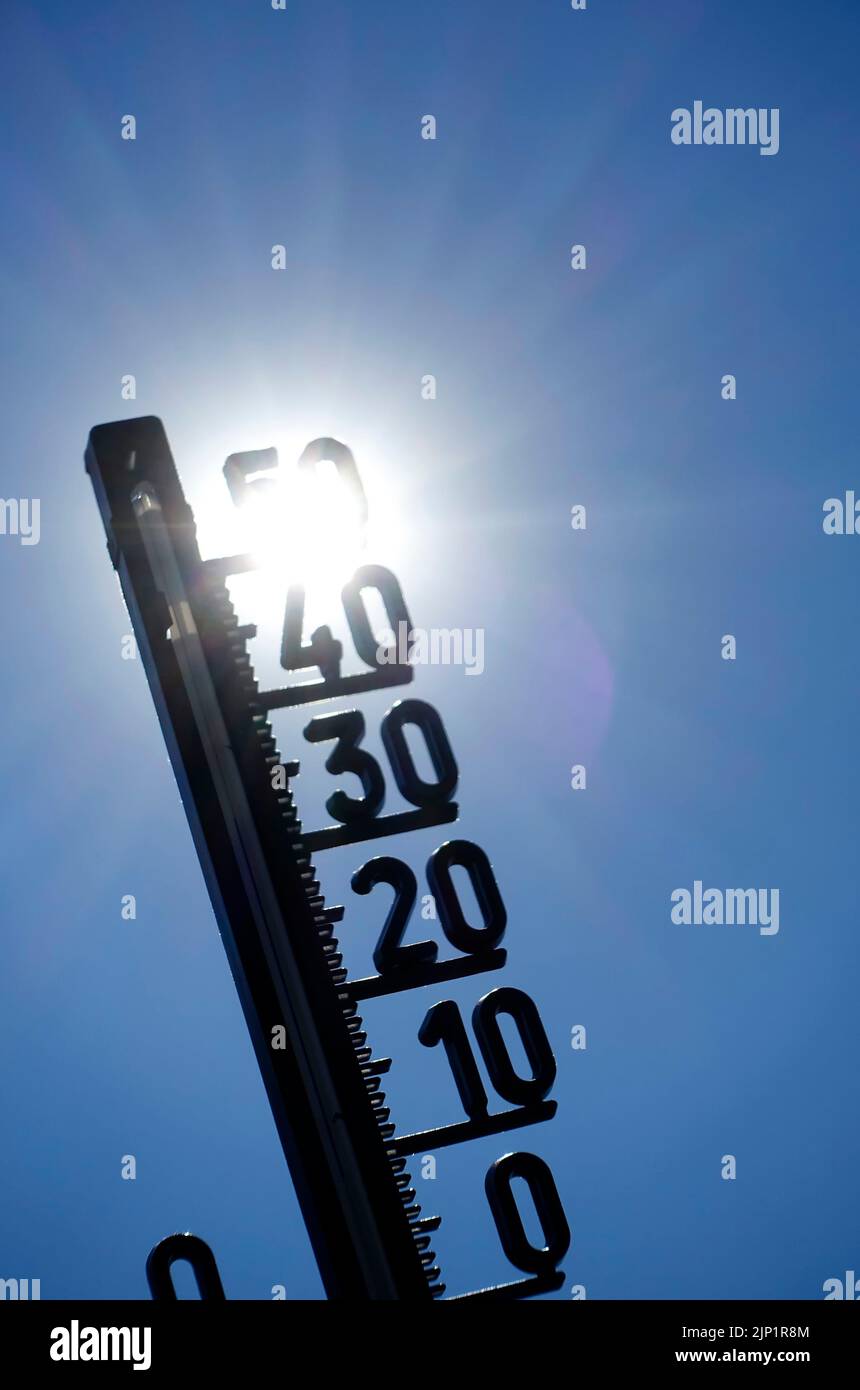 Thermomètre, vague de chaleur en Allemagne Banque D'Images