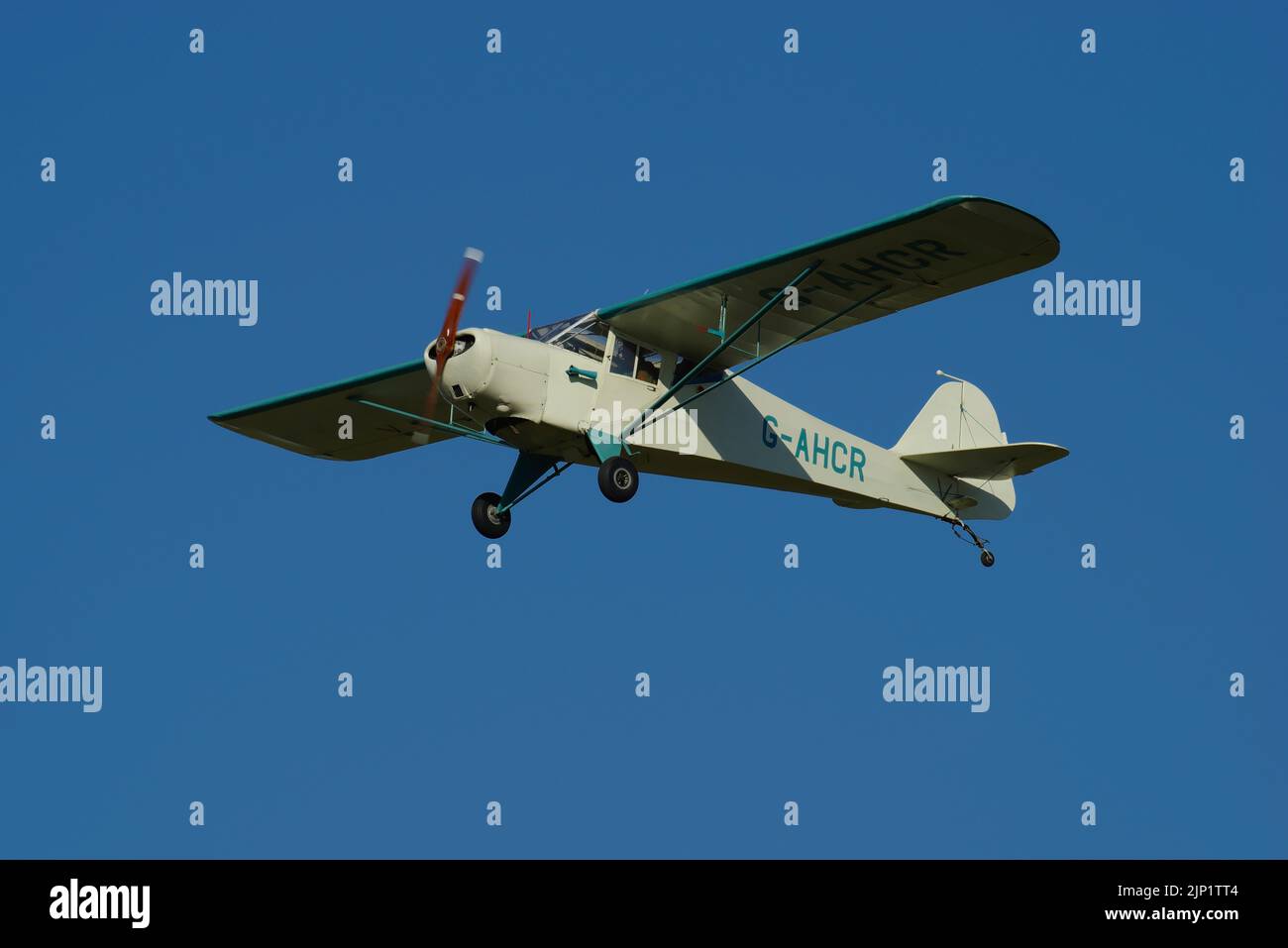 Gould-Taylorcraft plus D-1, G-AHCR, atterrissage à la vallée de la RAF, Anglesey, pays de Galles du Nord, Banque D'Images