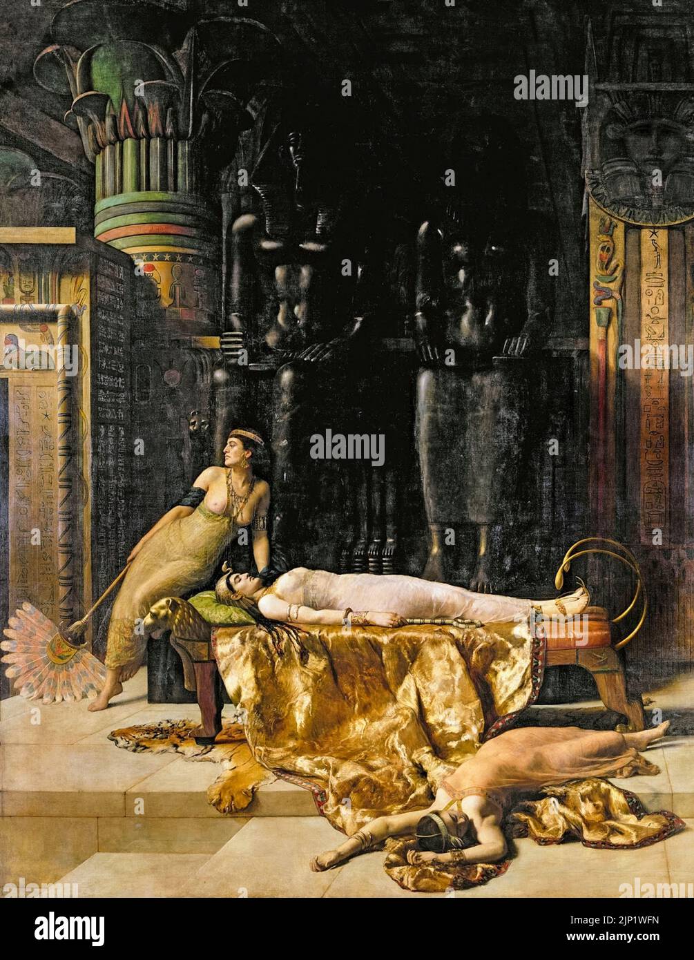 La mort de Cléopâtre, peinture à l'huile sur toile par John collier, 1890 Banque D'Images
