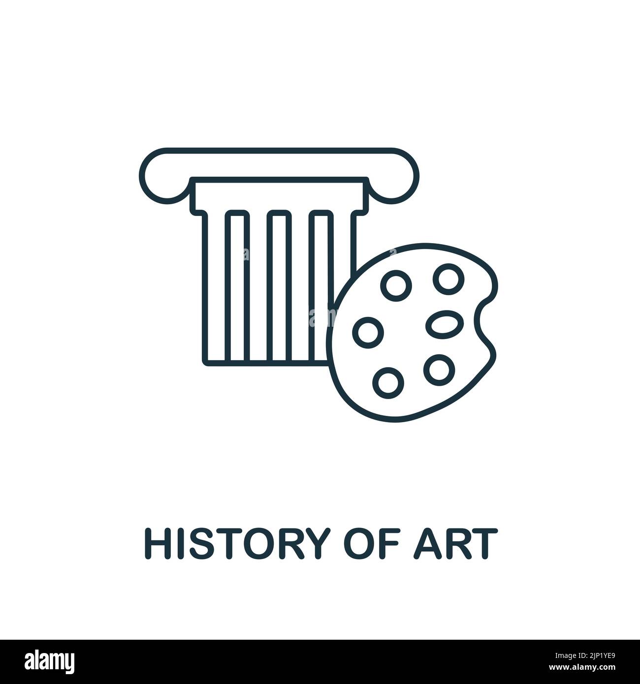 Historique de l'icône de ligne artistique. Icône monochrome simple Historique de l'art pour les modèles, la conception Web et les infographies Illustration de Vecteur