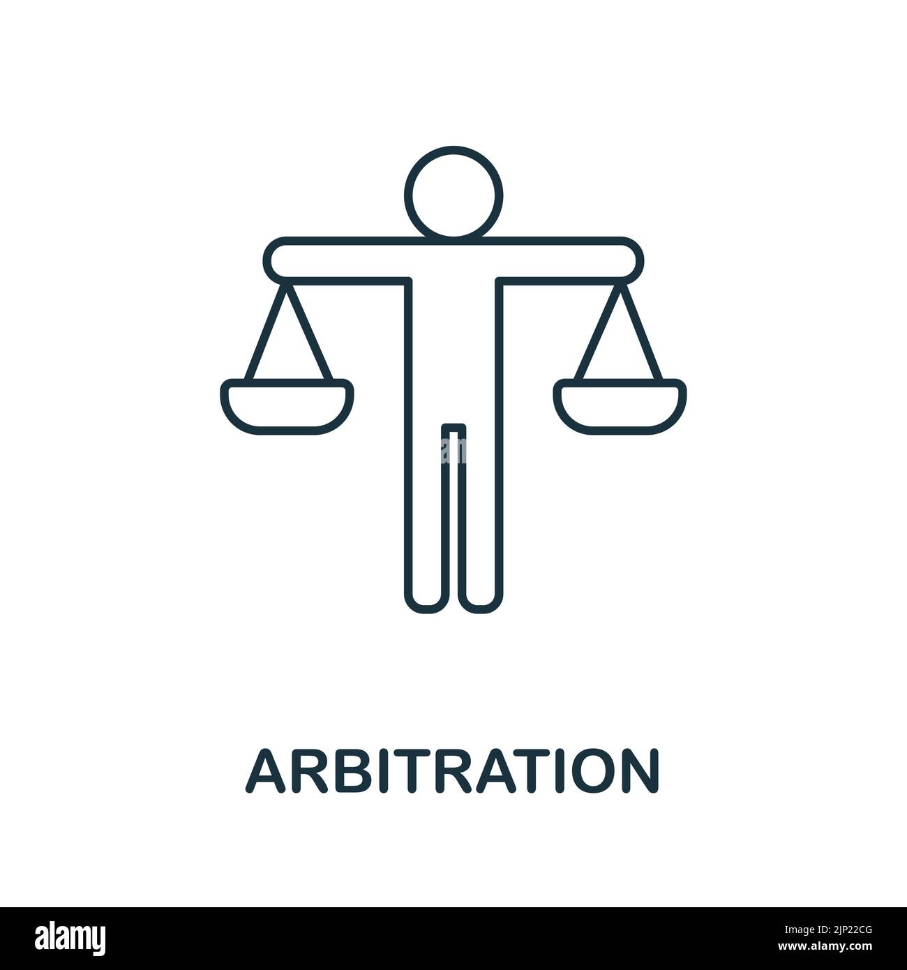 Icône de ligne d'arbitrage. Monochrome simple Arbitration Outline icon pour modèles, web design et infographies Illustration de Vecteur