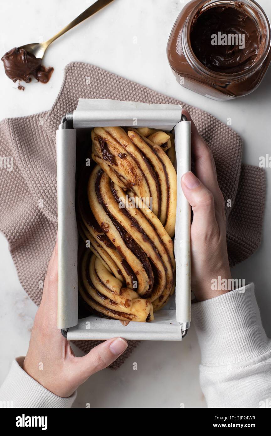 traditionnel, petit-déjeuner de pâques, babka, schokoladen-babka, traditionals, petits déjeuners de pâques Banque D'Images